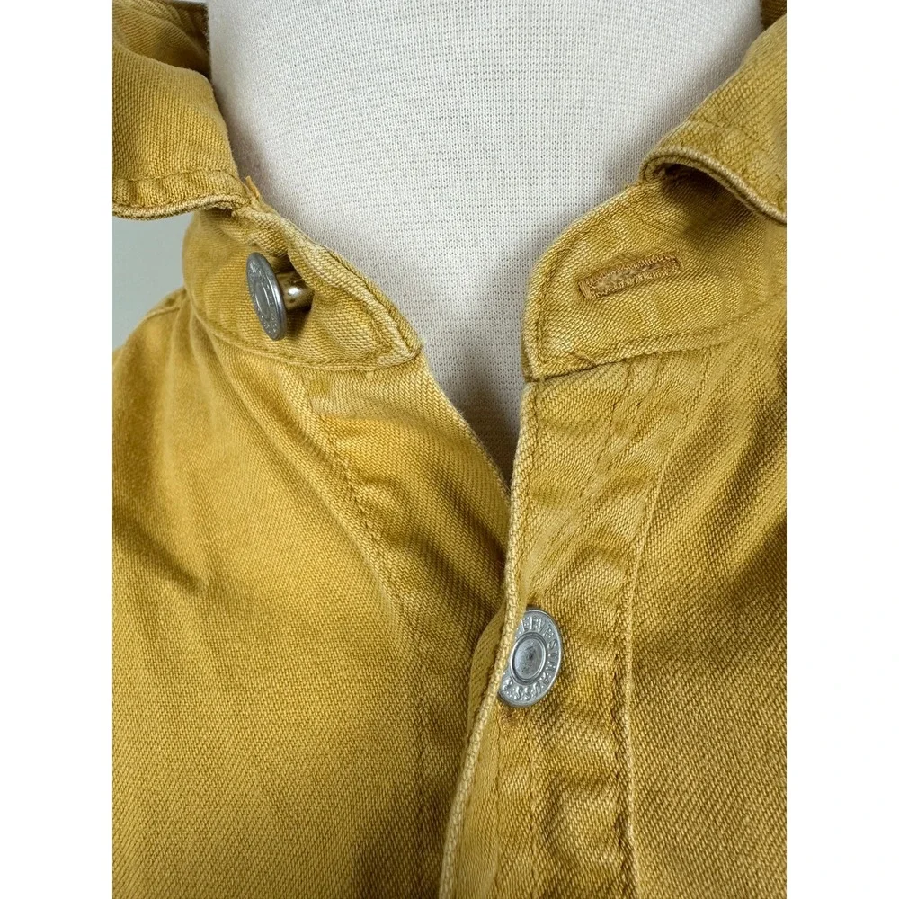 Vintage 90s 1994 Levi's Denim Shirt Metal Buttons Oversized Sz M Mustard‎ Yellow
